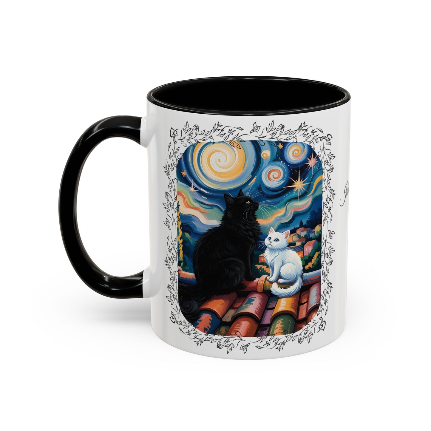 Starry Night Cats Coffee Mug – Van Gogh Inspired Cat Art | Cat Lovers Gift (11oz / 15oz) - 14758