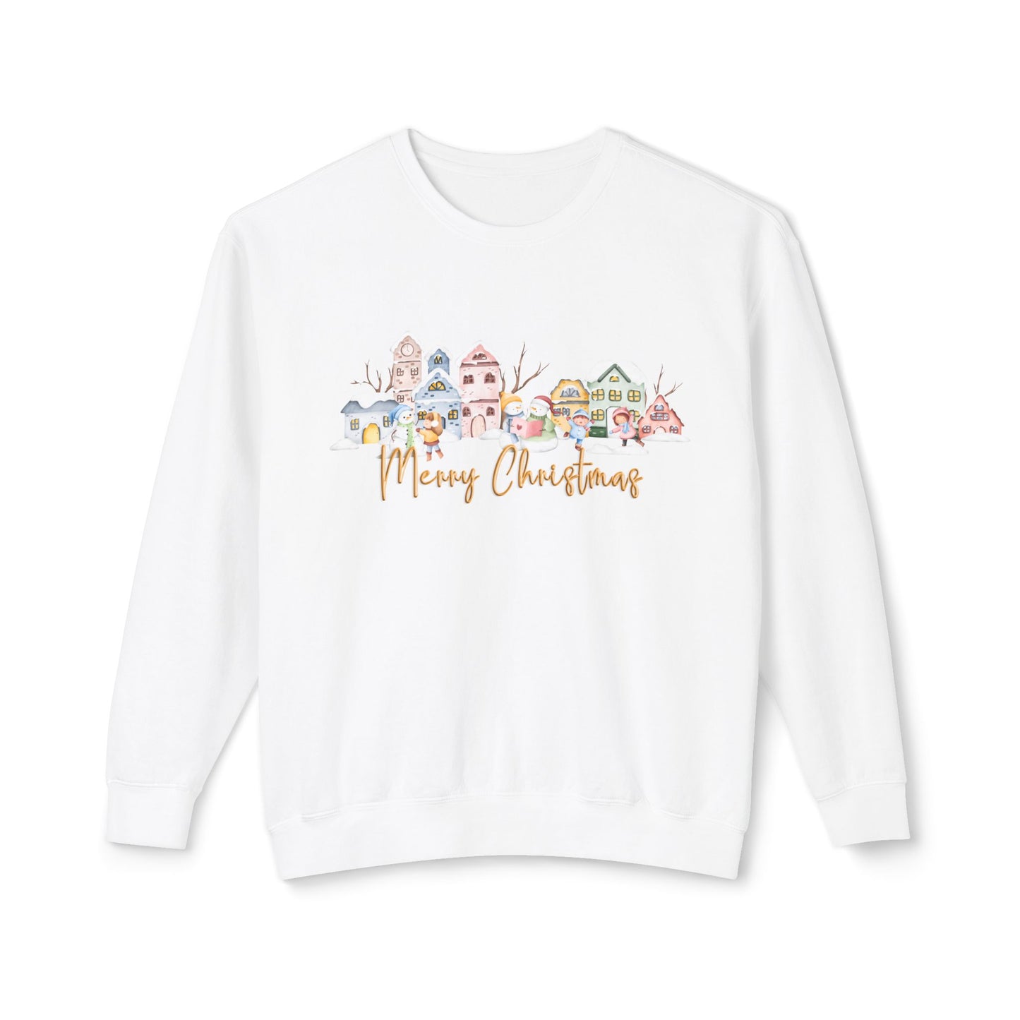 Christmas Day In Street - Unisex Lightweight Crewneck Sweatshirt - 10138