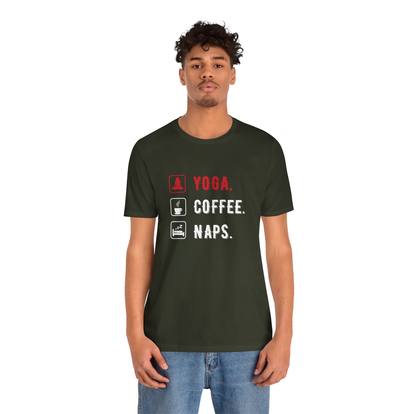 Yoga Coffee Naps - Unisex Jersey Short Sleeve Tee - 12159