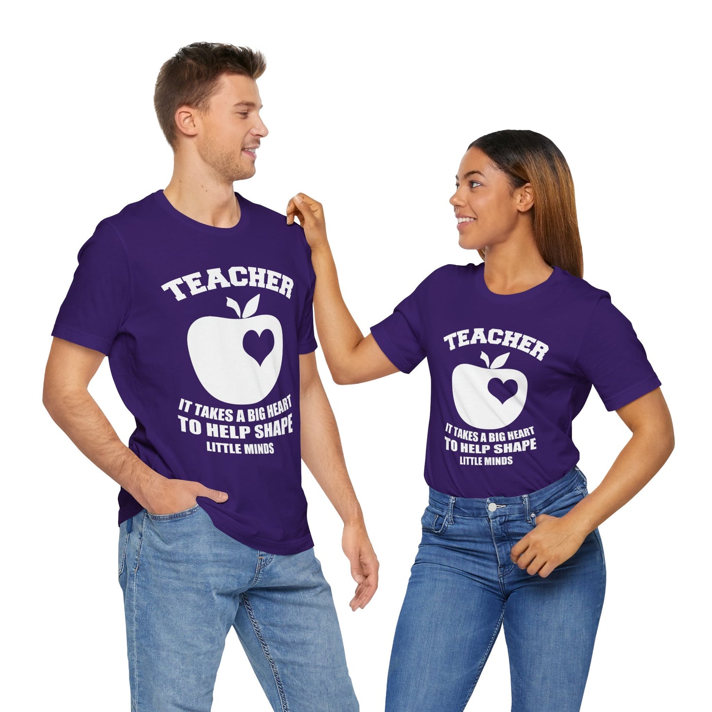 Teacher: It Takes A Big Heart To Help Shape Little Minds - Unisex Jersey Short Sleeve Tee - 13392