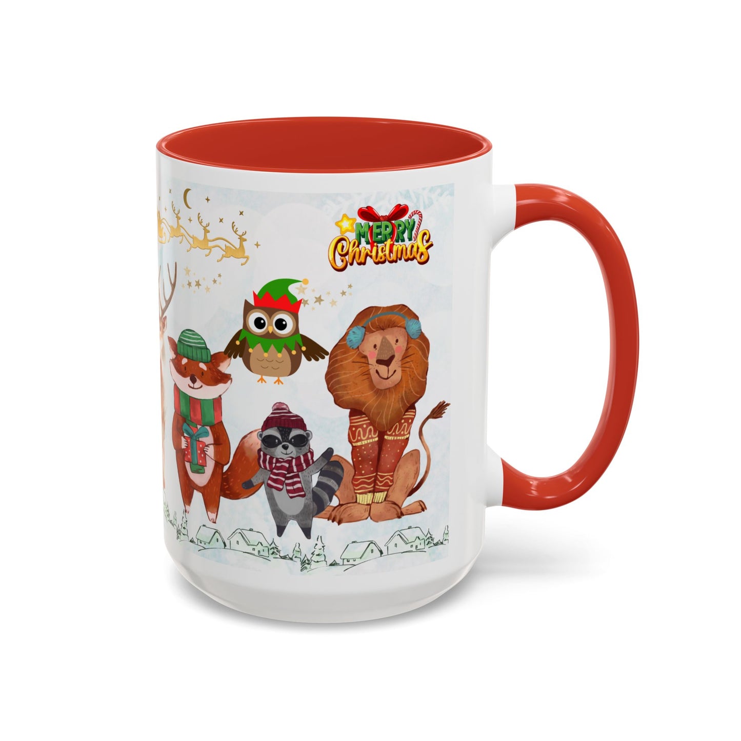 Merry Christmas, Animals - Accent Coffee Mug (11, 15oz)