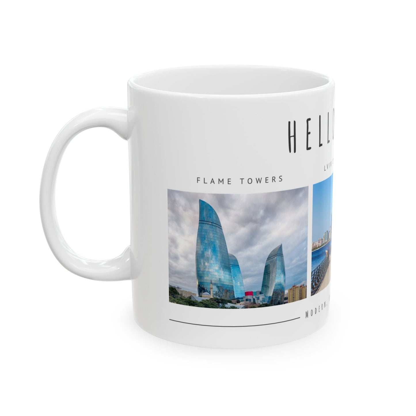 Hello Baku! Scenic Ceramic Mug - 11oz & 15oz - Perfect Gift for Travelers & City Lovers - 12237
