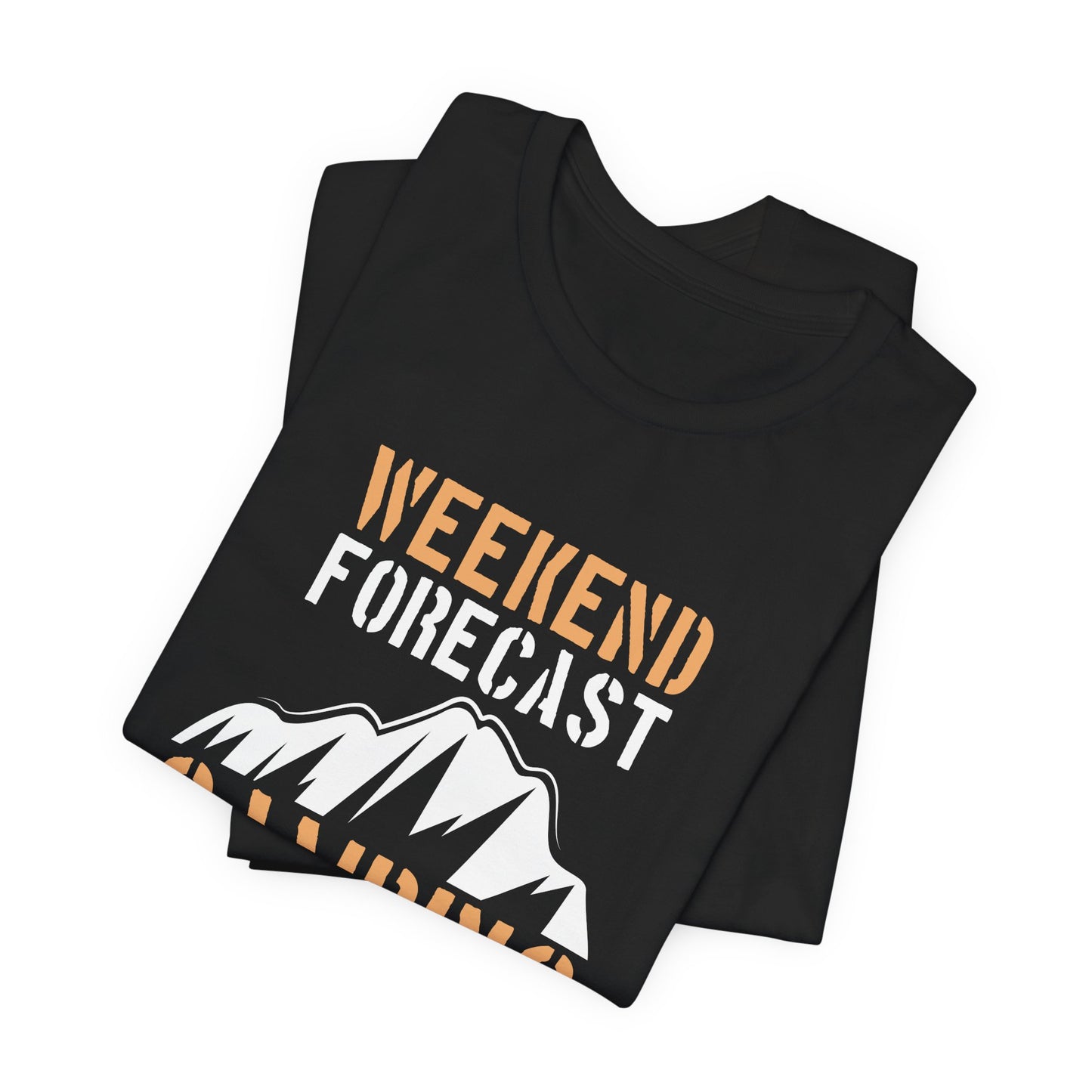 Camping: Weekend Forecast, Camping With A Chance Of Cold Beer In My Hand - Unisex Jersey Short Sleeve Tee - 12570