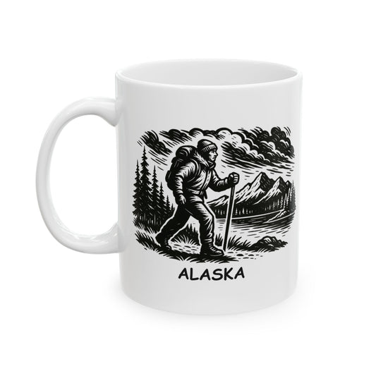 "In Alaska, it’s not ‘going for a walk,’ it’s ‘braving the wilderness.’" Ceramic Mug - 13017