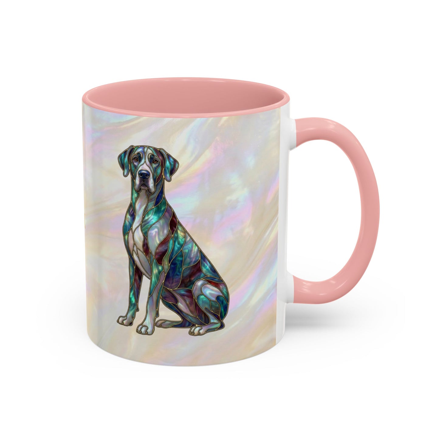 Personalized Great Dane Dog Mug — Stained Glass Design (11/15 oz) - 14550