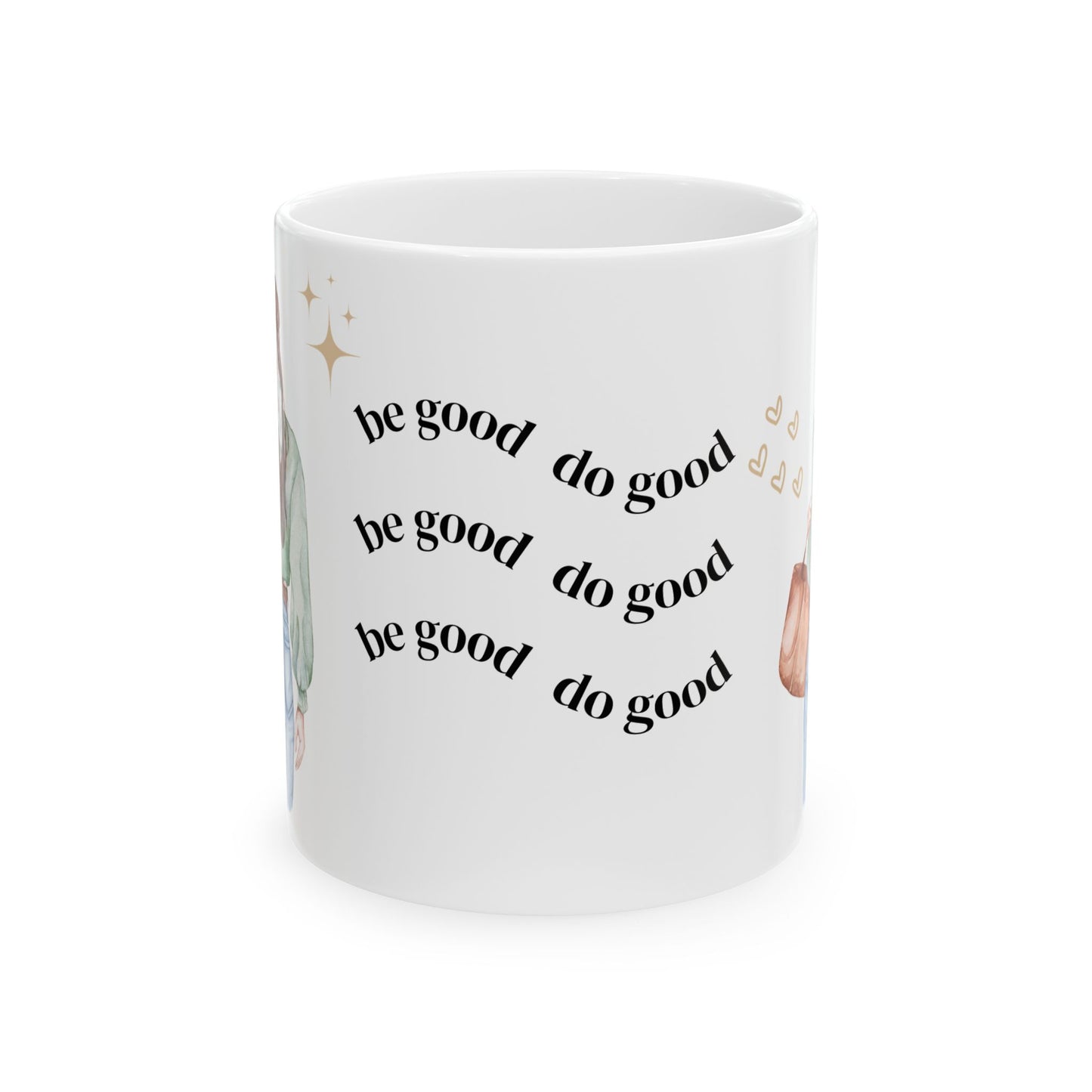 Motivational Ceramic Mug - 'Be Good Do Good' Coffee Cup, Inspirational Drinkware for Her, Self-Care Gift, Positive Affirmation Mug - 14078
