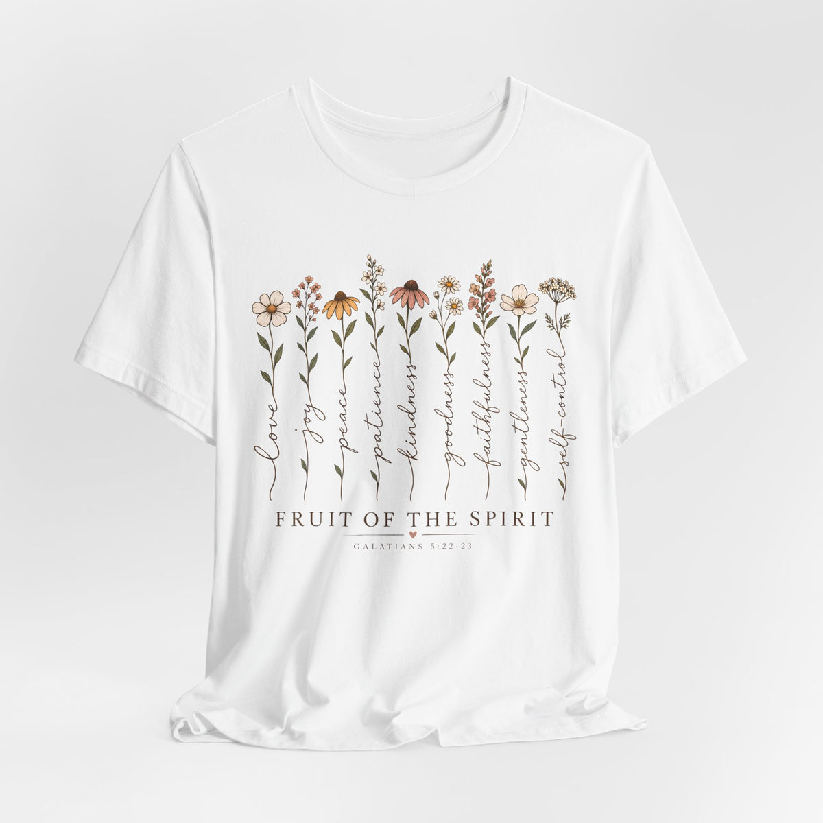 Fruit of the Spirit Floral T-Shirt,  Christian Faith Scripture Tee - 14984