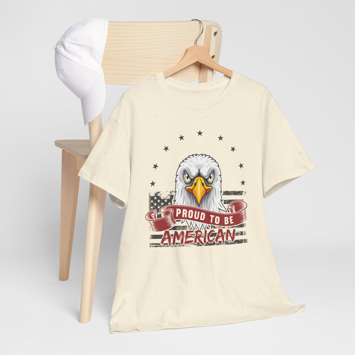 Proud to Be American Tee, Patriotic T-Shirt, USA Pride Shirt, Eagle Graphic Tee, Independence Day Gift, 4th of July Apparel - 13785