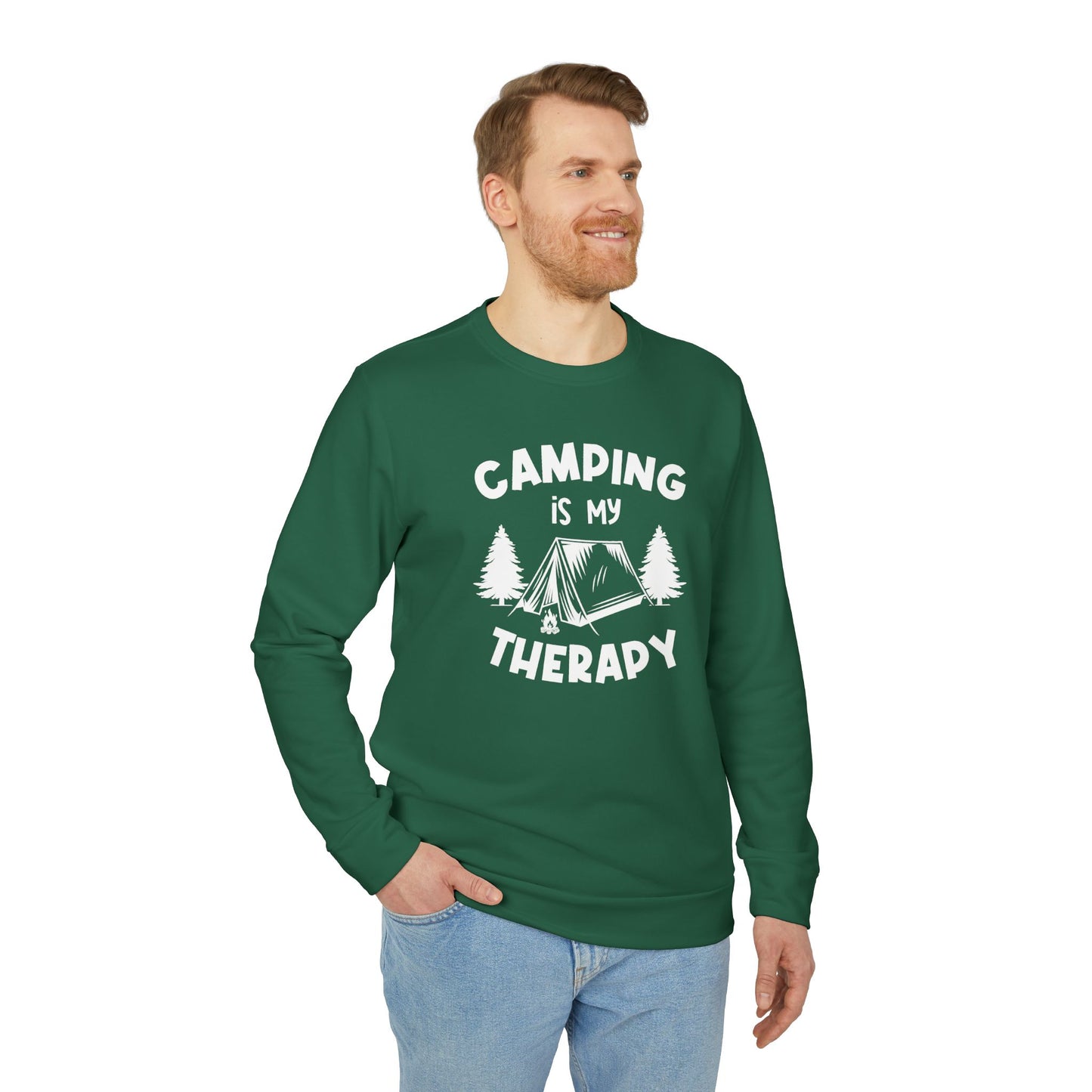 Camping Is My Therapy - adidas Unisex Fleece Crewneck Sweatshirt - 12225