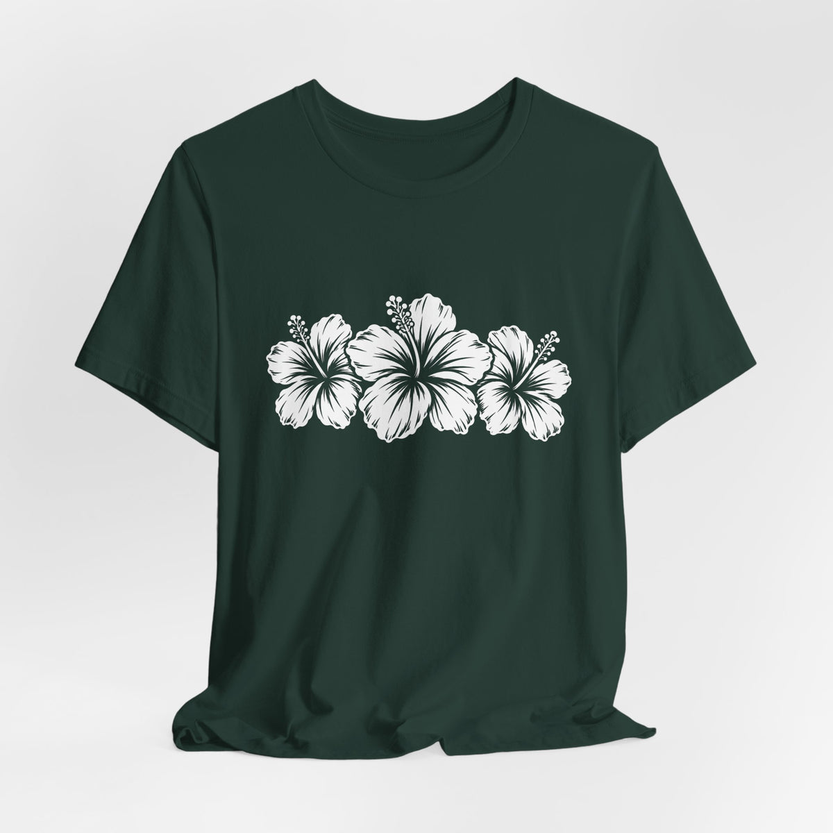 Hibiscus Floral T-Shirt,  Tropical Flower Graphic Tee - 14995