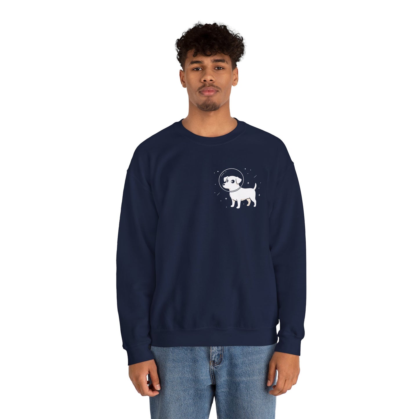 Dog in Space Crewneck Sweatshirt – Space Puppy Graphic Pullover - 14678