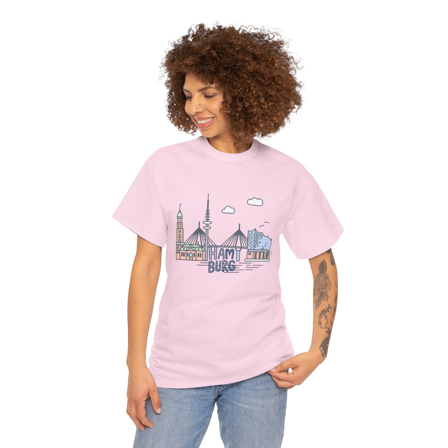 Hamburg, Vintage-Inspired Unisex Heavy Cotton Tee - 12244