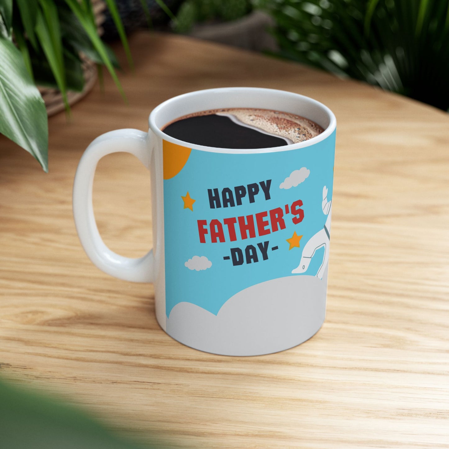 Space Themed Father's Day Ceramic Mug - Perfect Gift for Dads, Astronaut Lovers - 14051