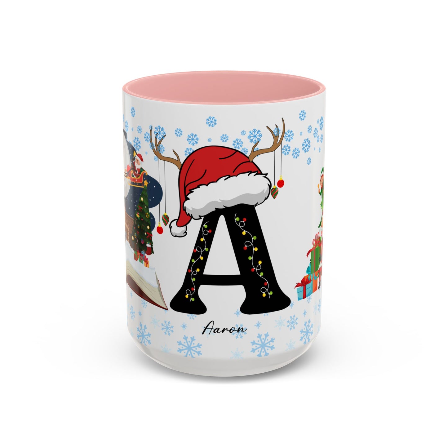 Christmas Letter A for Aaron, Customizable - Accent Coffee Mug (11, 15oz)