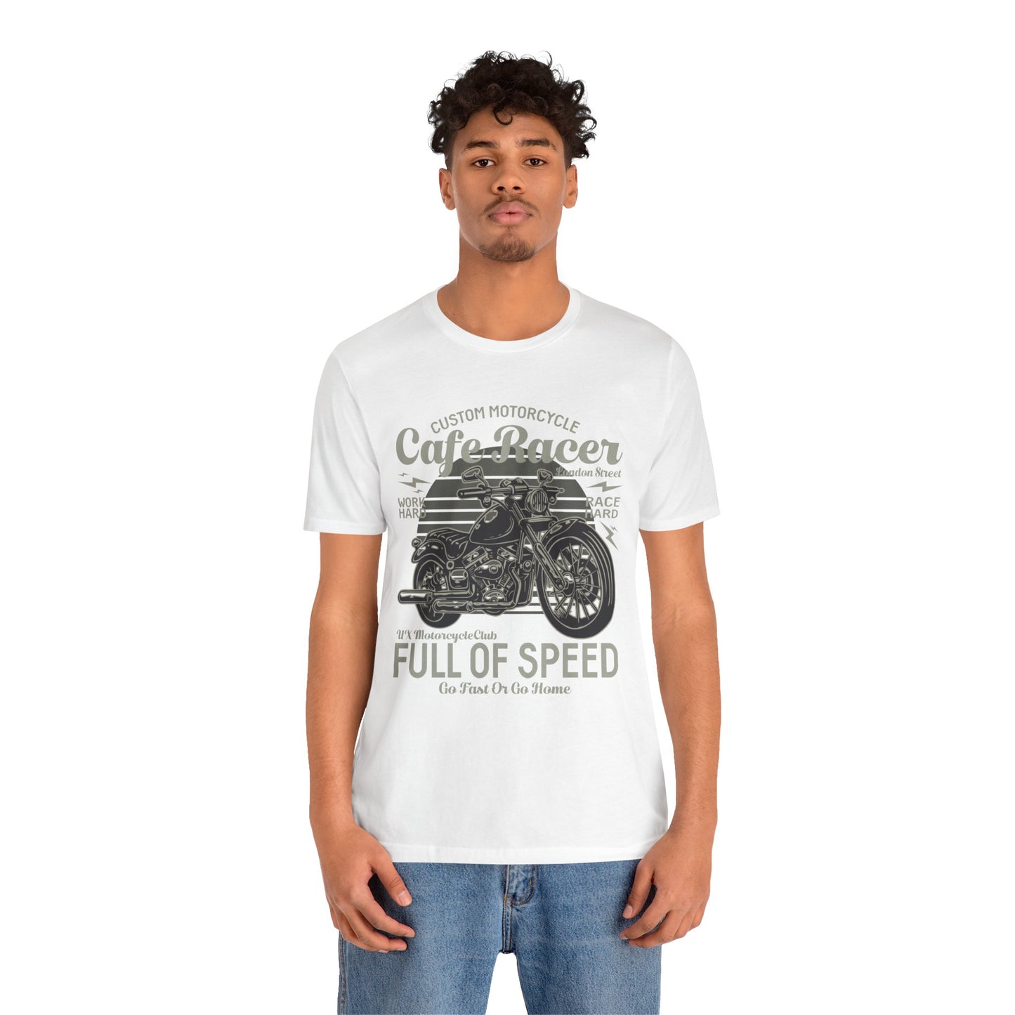 Custom Motorcycle, Cafe Racer - Unisex Jersey Short Sleeve Tee