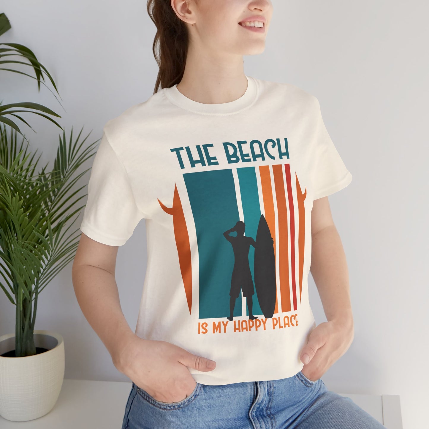 The Beach Is My Happy Place - Unisex Jersey Short Sleeve Tee - 13131