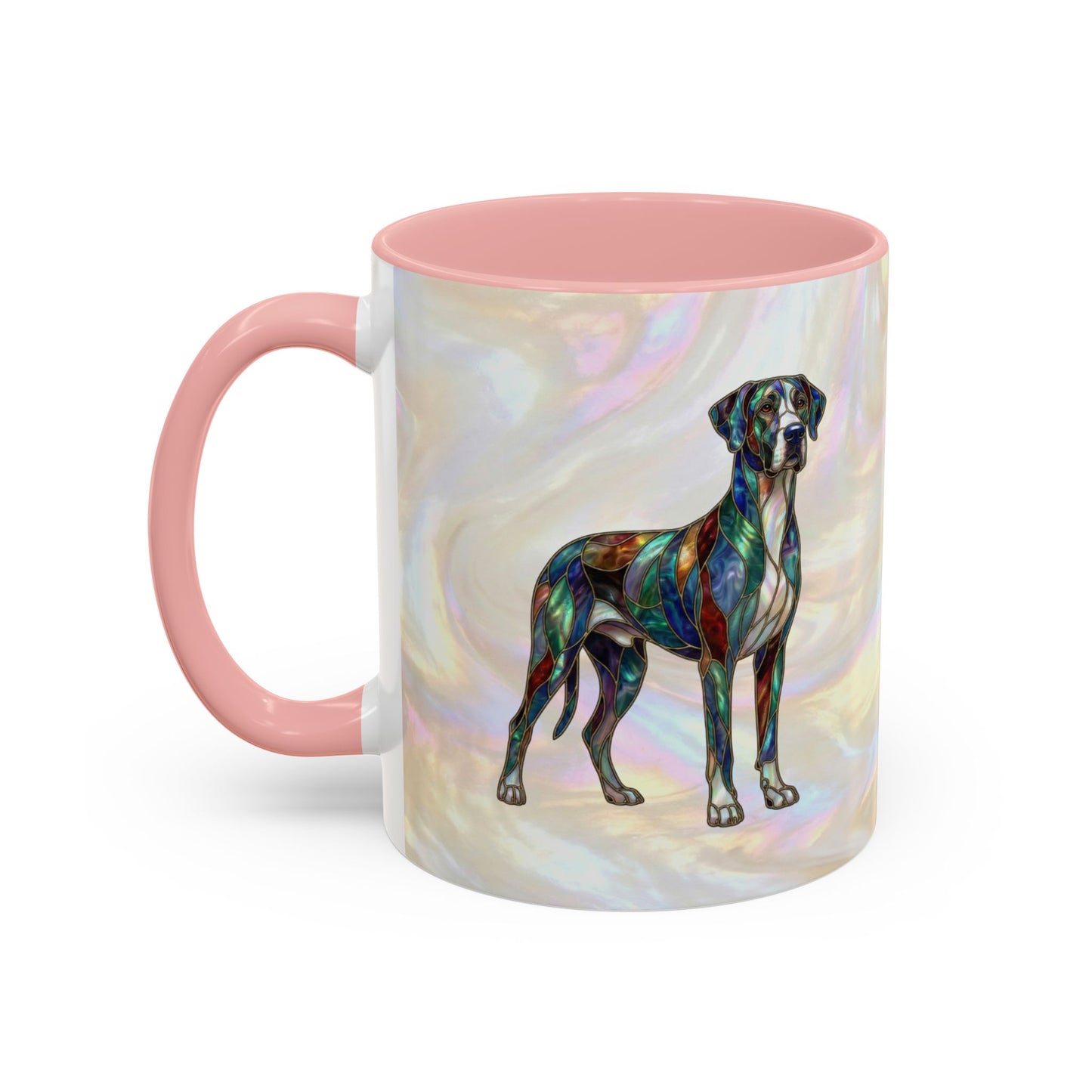 Personalized Great Dane Dog Mug — Stained Glass Design (11/15 oz) - 14550