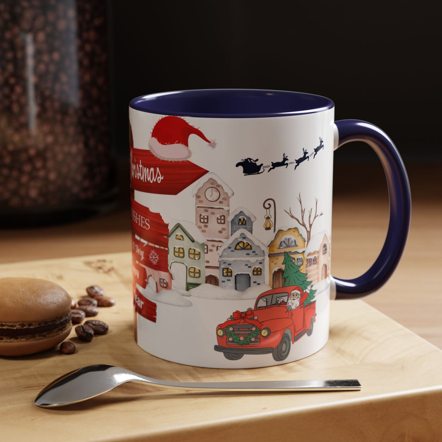 Merry Christmas - Accent Coffee Mug (11, 15oz)