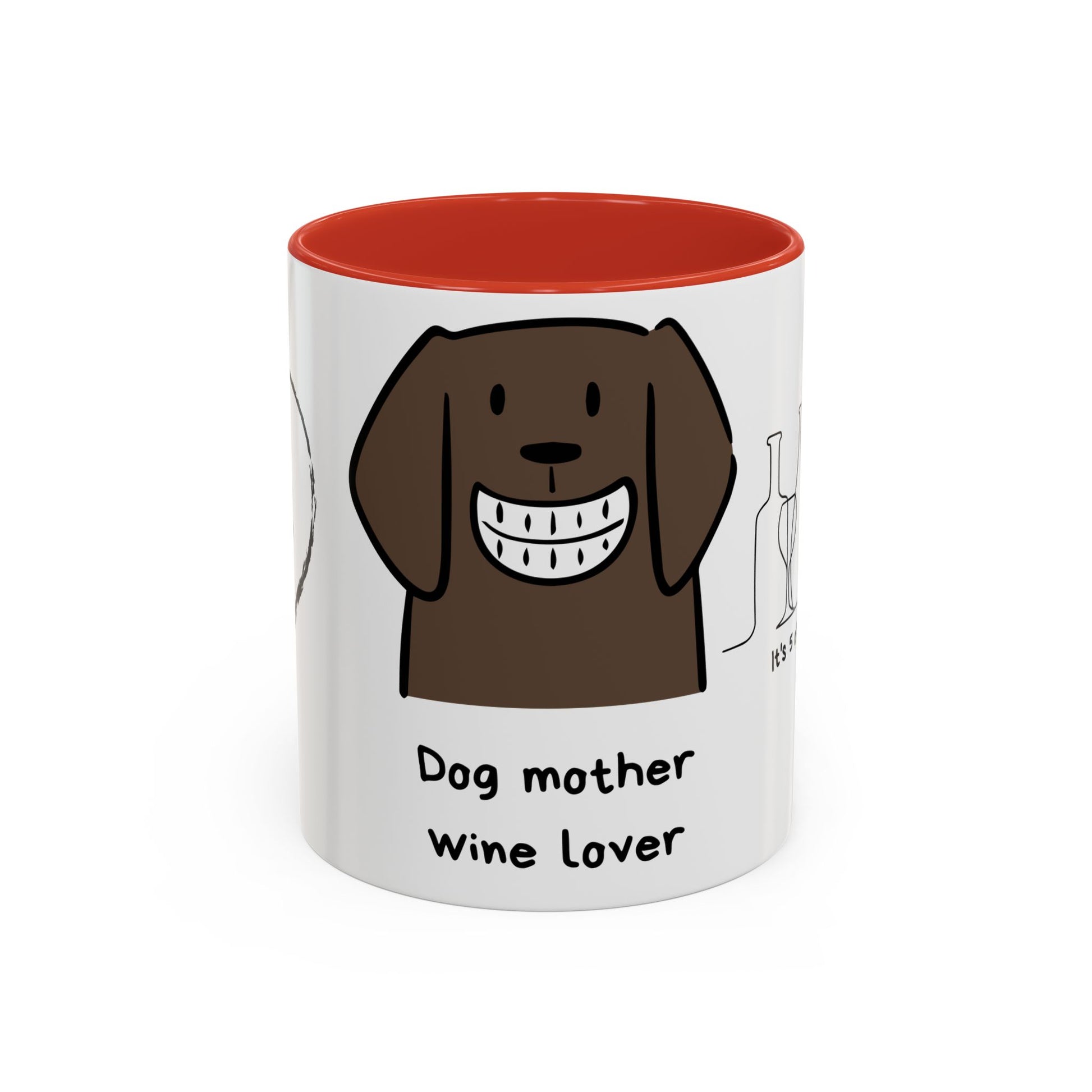 Dog Mother, Wine Lover - Accent Coffee Mug (11, 15oz) | 11 oz,11oz,15 oz,15oz,accent mug,Coffee Mugs,Halloween,Home & Living,Kitchen,Mugs,Spring Essentials,two tone,White base