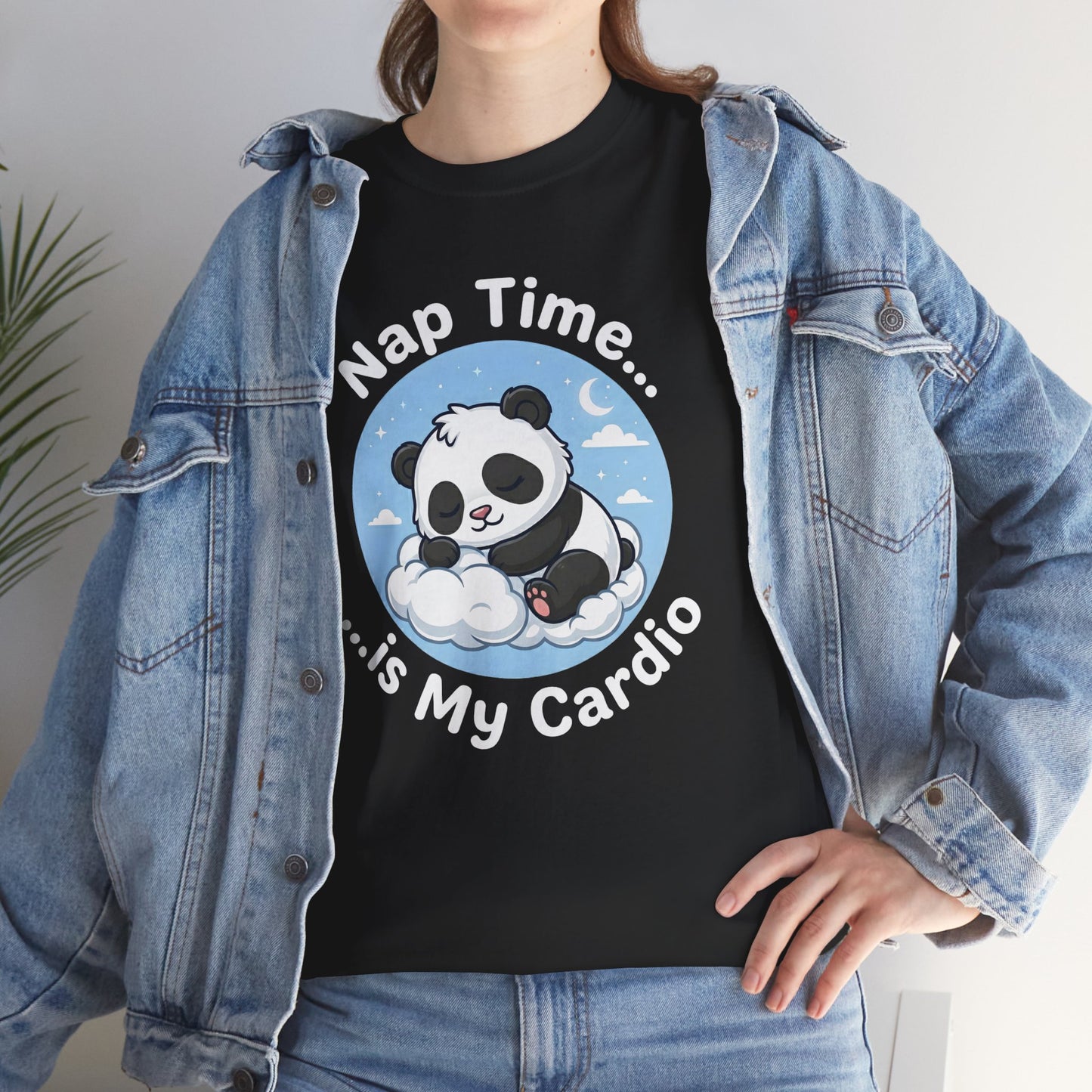 Cute Panda T-Shirt – “Nap Time Is My Cardio” Funny Sleep Tee - 14845