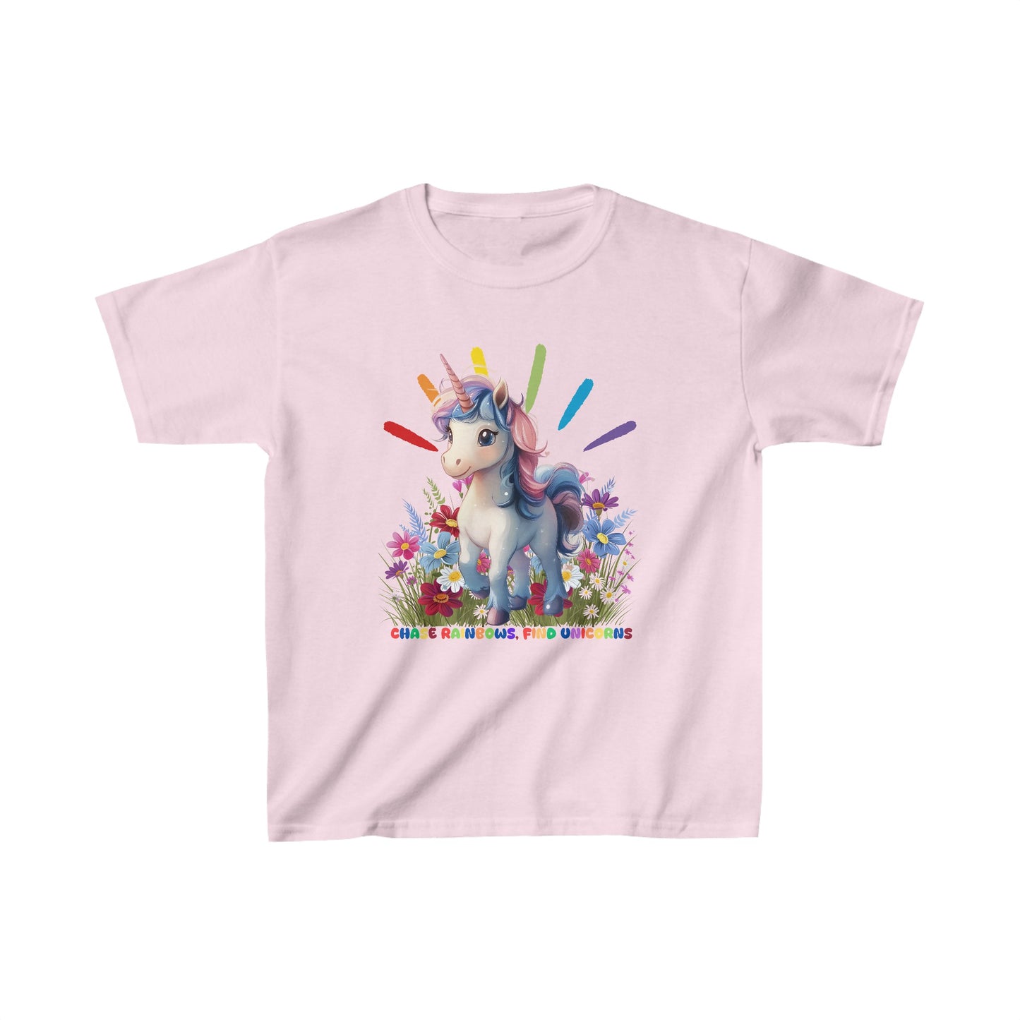 Chase Rainbows, Find Unicorns - Kids Heavy Cotton™ Tee