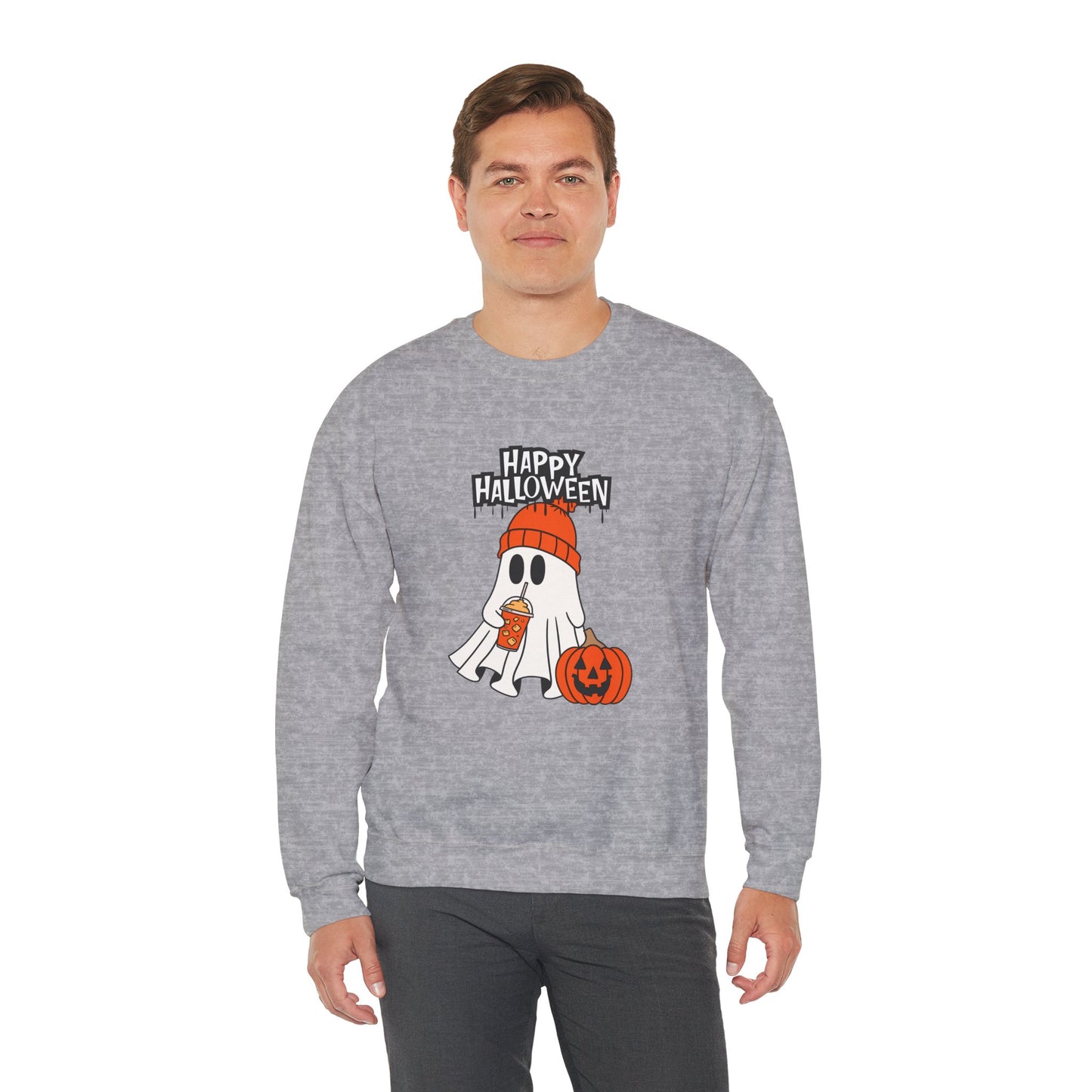 Happy Halloween, Ghost - Unisex Heavy Blend™ Crewneck Sweatshirt