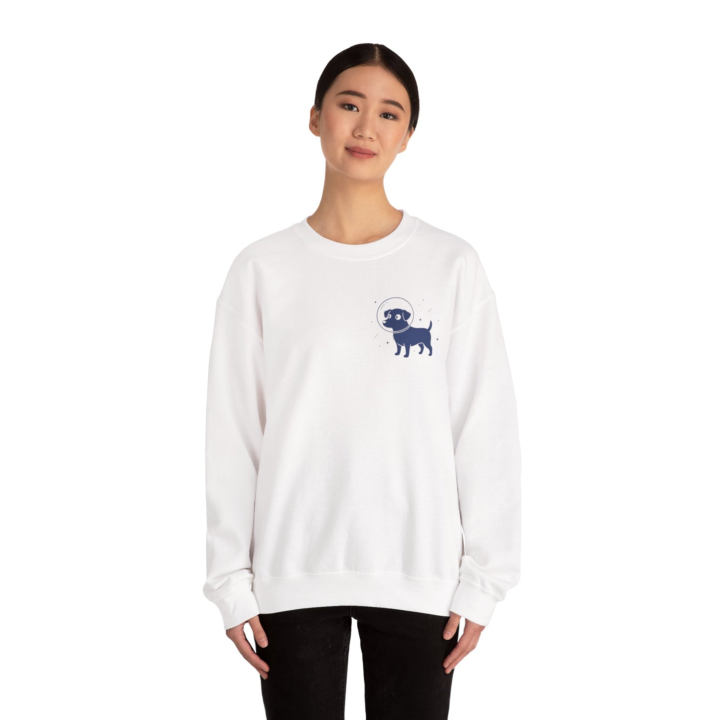 Dog in Space Crewneck Sweatshirt – Space Puppy Graphic Pullover - 14678