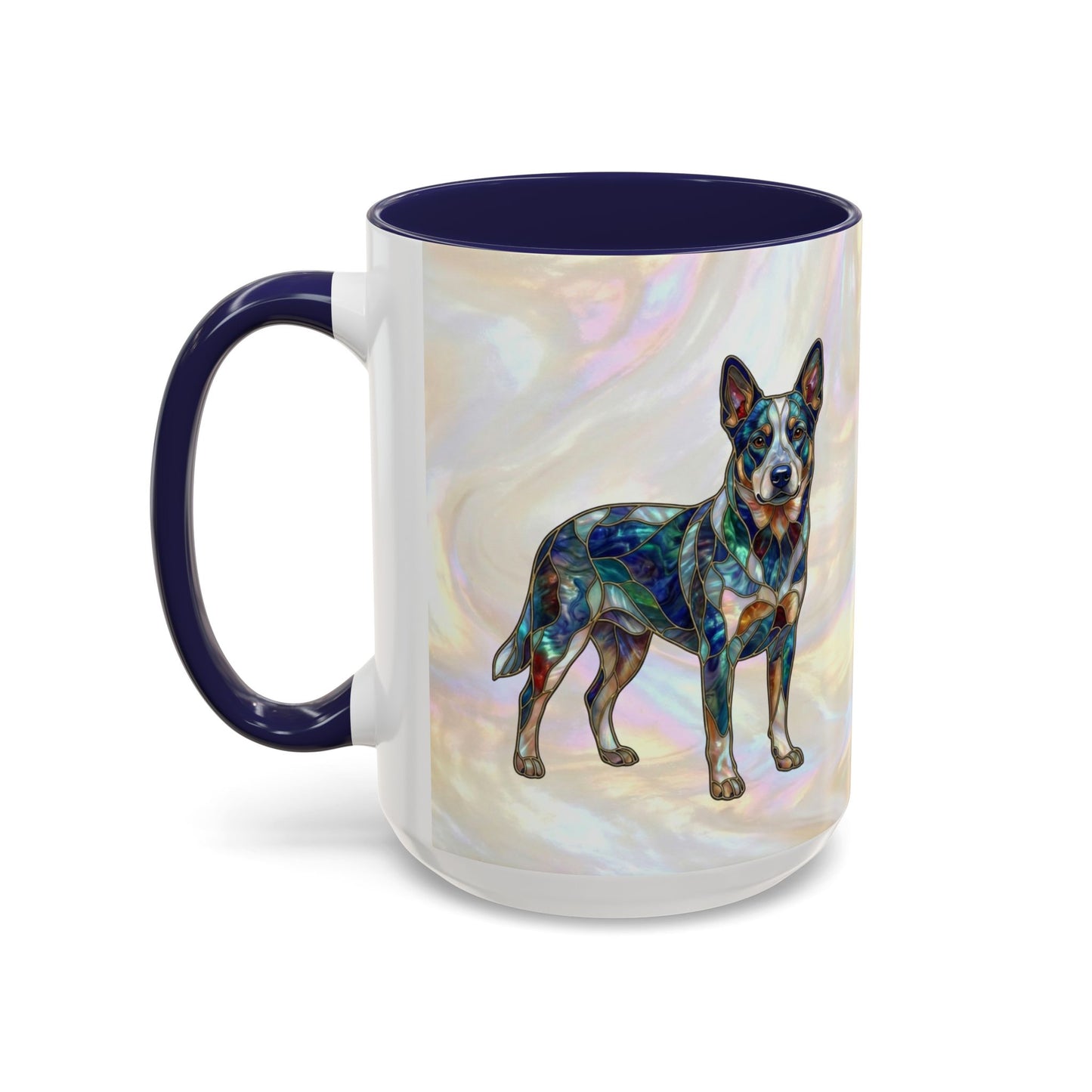 Australian Cattle Dog Accent Mug — Stained Glass Design (11/15oz) - 14613