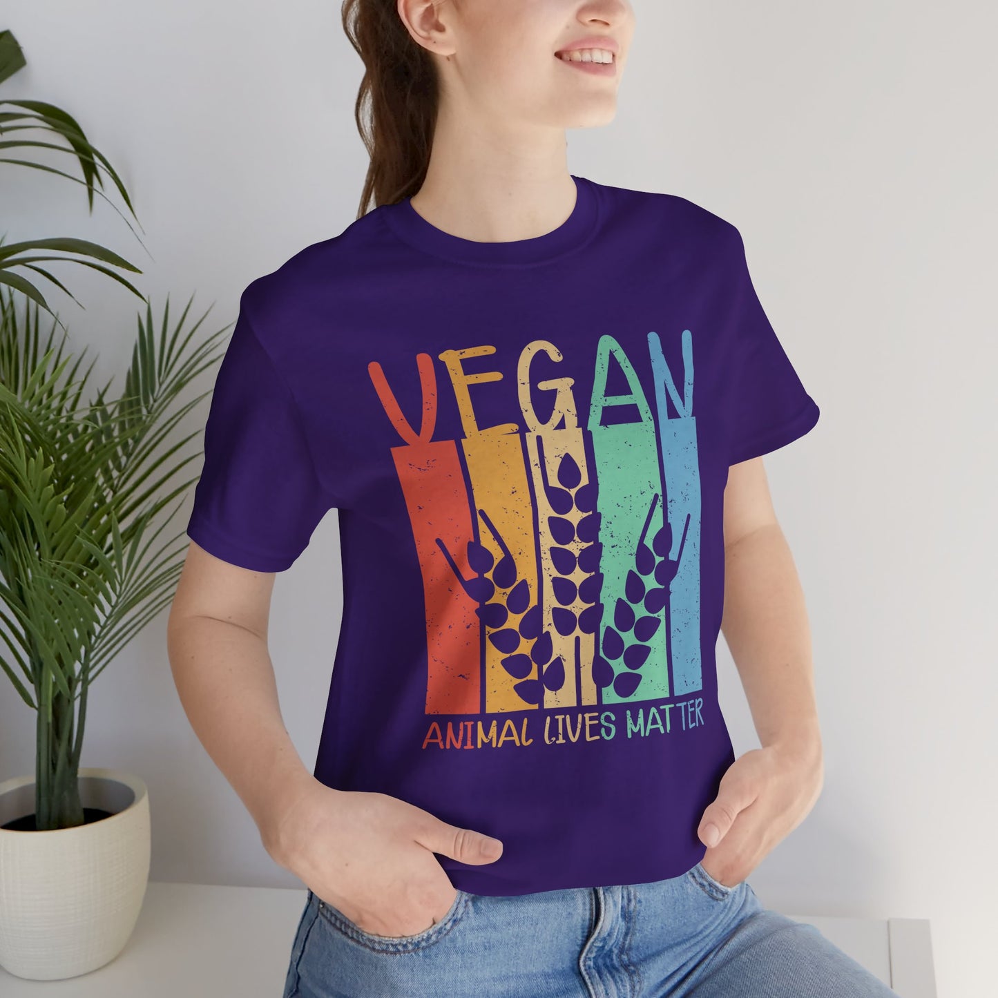 Vegan: Animal Lives Matter - Unisex Jersey Short Sleeve Tee - 12069