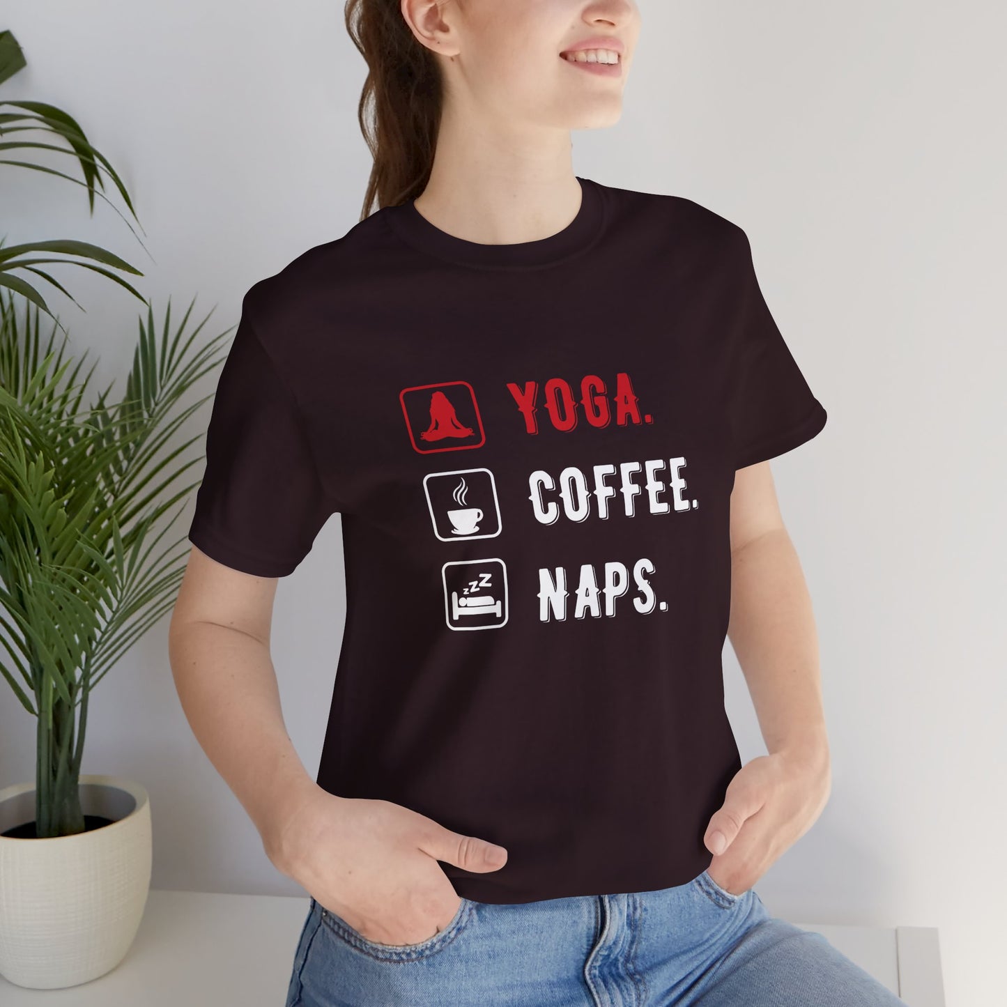 Yoga Coffee Naps - Unisex Jersey Short Sleeve Tee - 12159