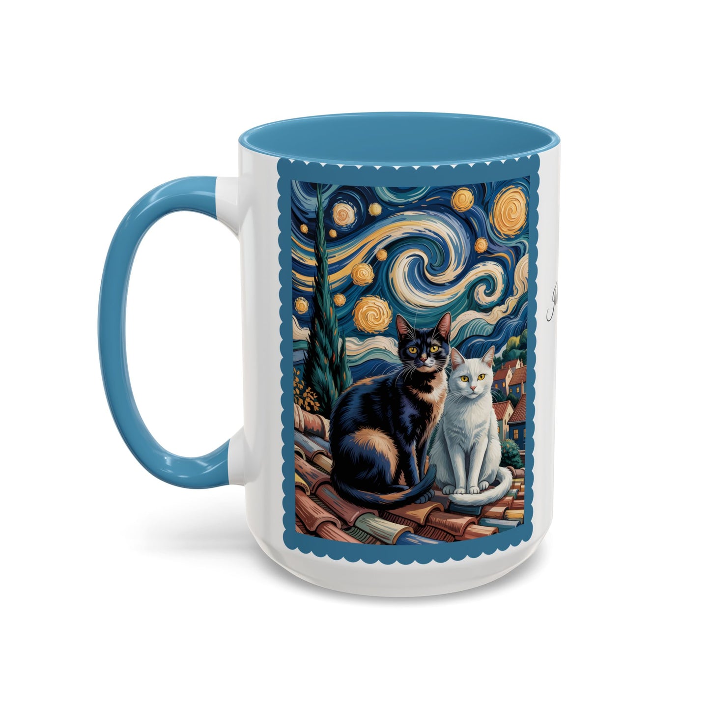Van Gogh Inspired Cat Art Mug – Valentine’s Gift for Cat Lovers, 11oz / 15oz Coffee Mug - 14763