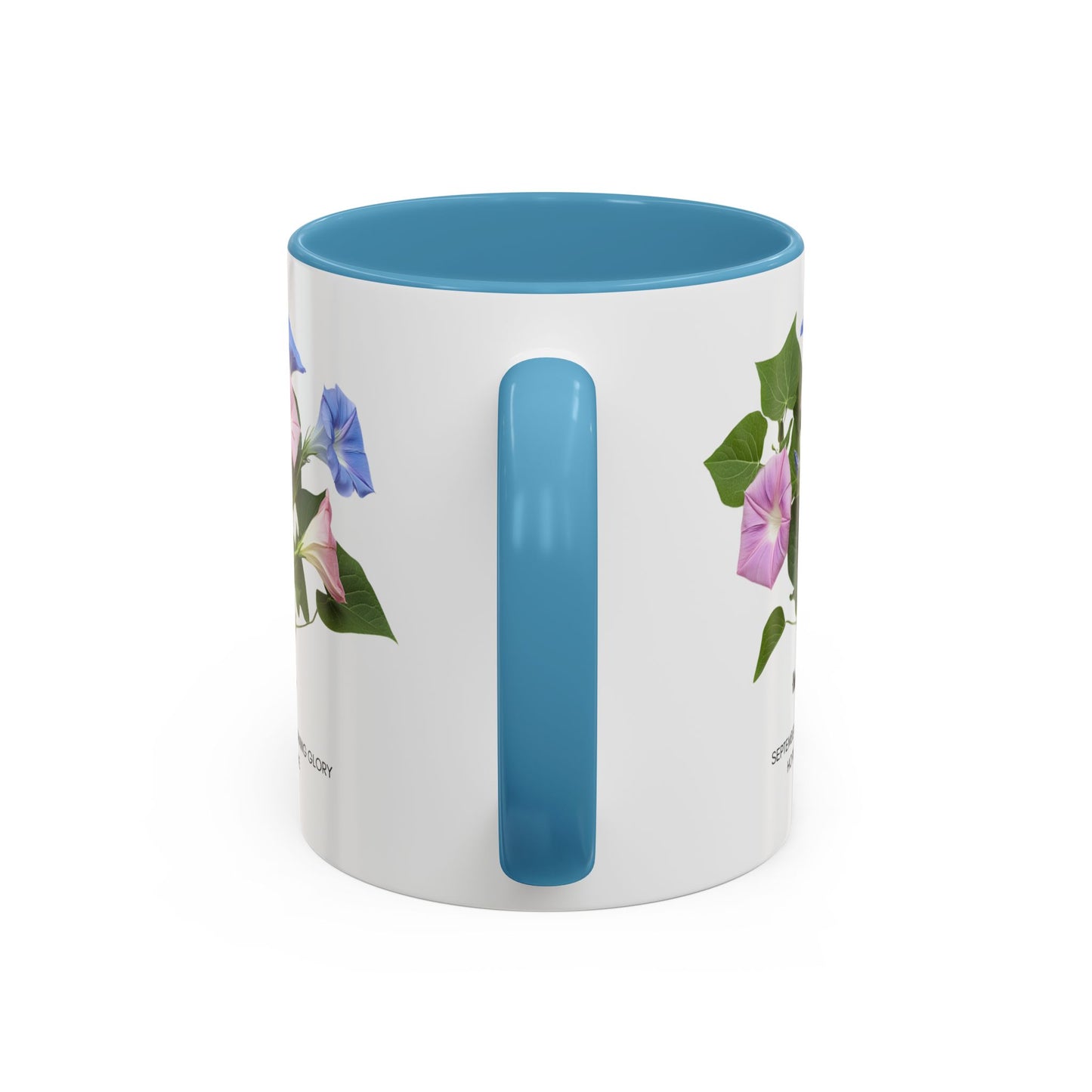 Happy Birthday: September Born, Morning Glory Flower, Customizable - Accent Coffee Mug (11, 15oz)