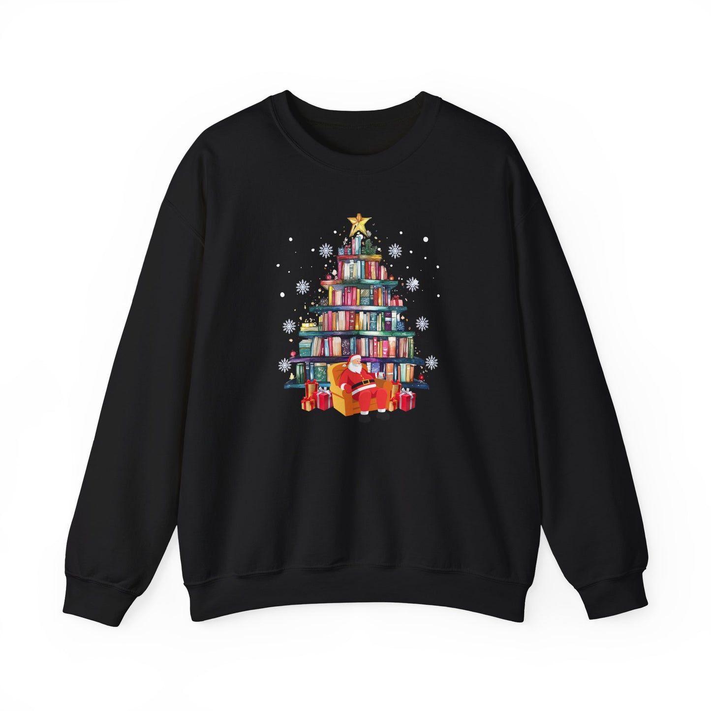 The Book Lover's Christmas Tree - Unisex Heavy Blend™ Crewneck Sweatshirt