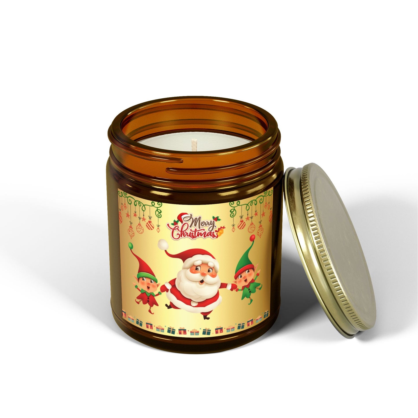 Merry Christmas - Scented Candles, Coconut Apricot Wax (4oz, 9oz)