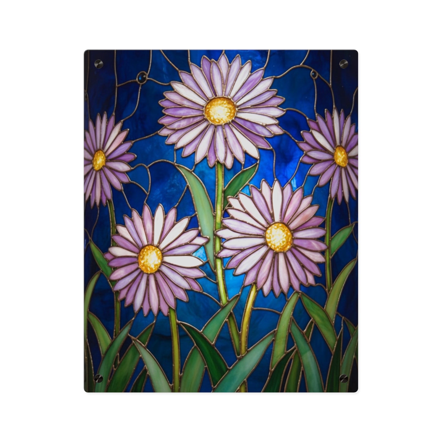 Aster Field Acrylic Wall Art Panel — Floral Home Décor - 14607