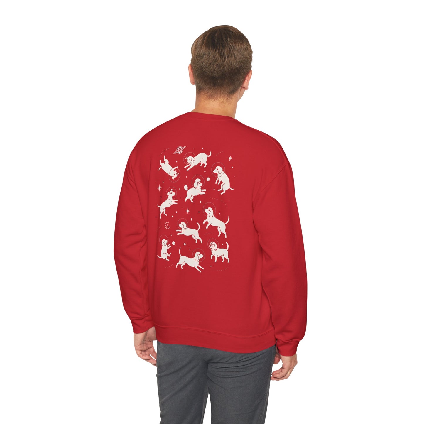 Dog in Space Crewneck Sweatshirt – Space Puppy Graphic Pullover - 14678