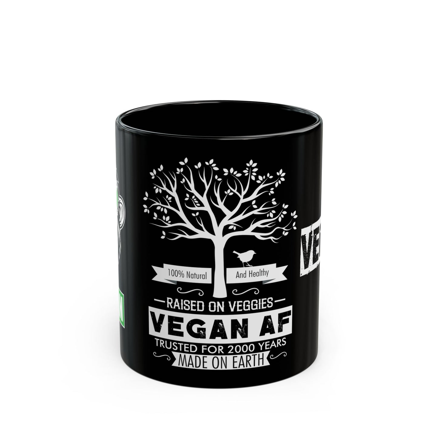 100% Natural & Healthy, Raised by Veggies - Black Mug (11oz, 15oz)