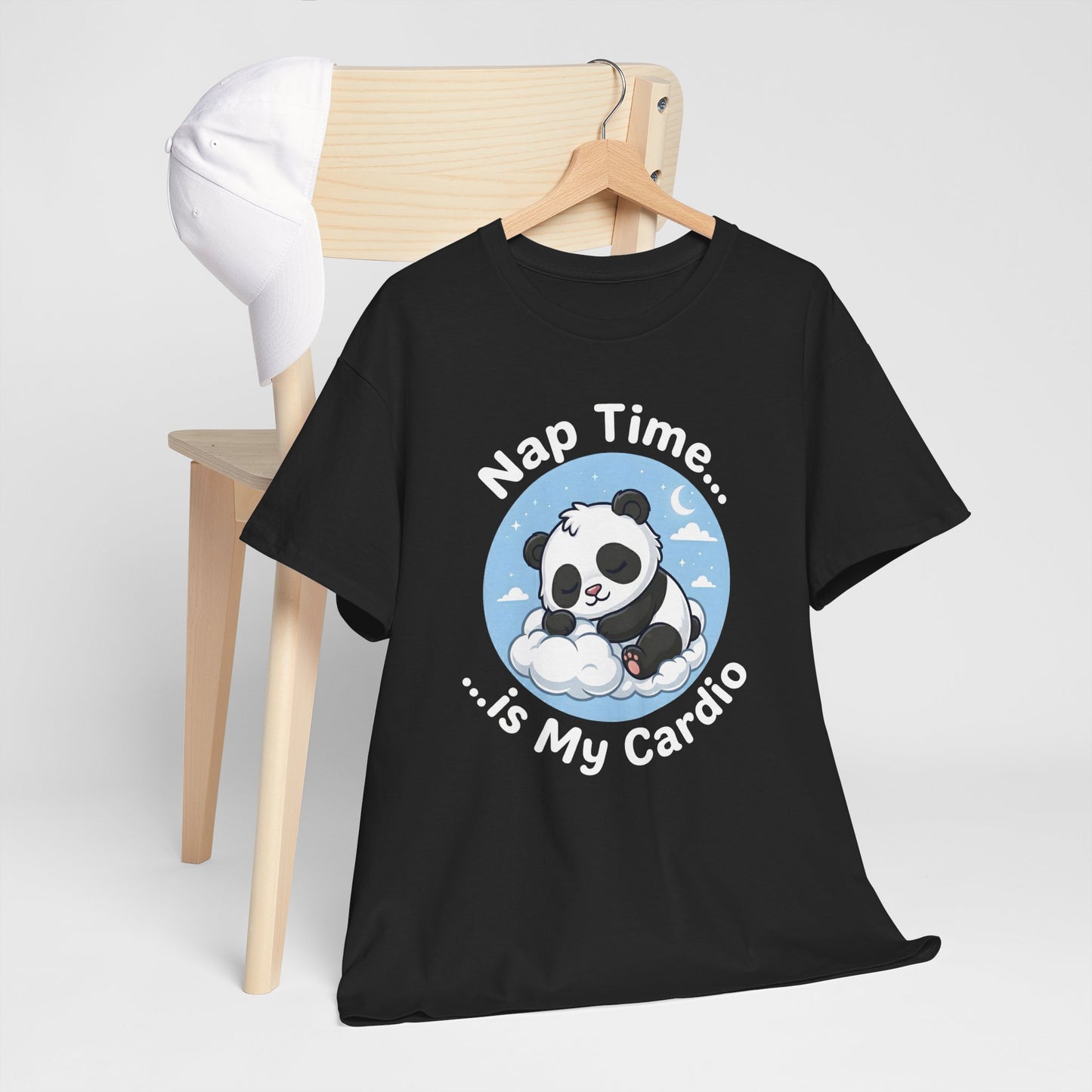 Cute Panda T-Shirt – “Nap Time Is My Cardio” Funny Sleep Tee - 14845