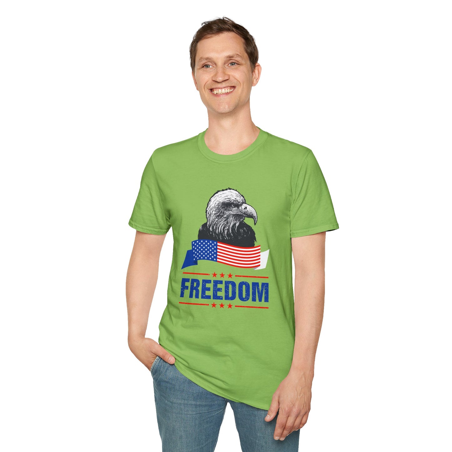 Eagle Freedom T-Shirt - Patriotic Tee for Independence Day, Memorial Day, Veteran's Day, Casual Wear, Gift for Freedom Lovers - 13738