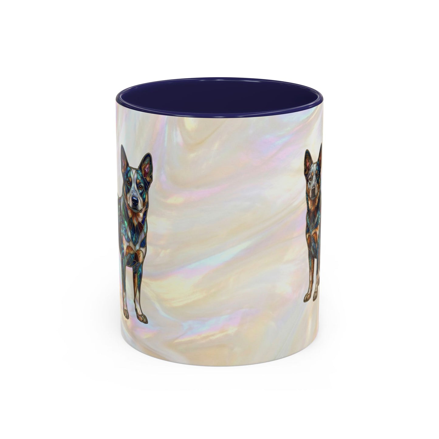 Australian Cattle Dog Accent Mug — Stained Glass Design (11/15oz) - 14613