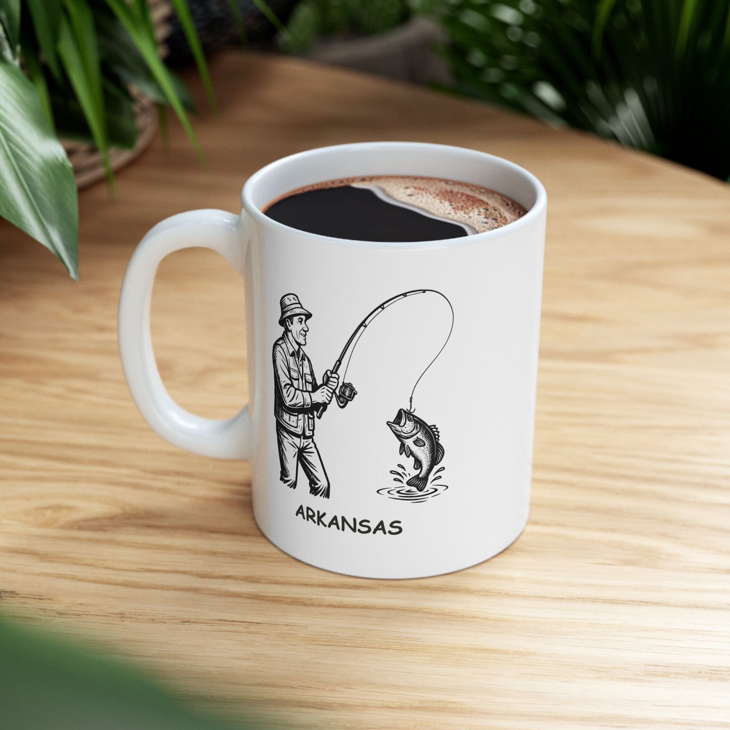 "In Arkansas, we don’t chase dreams, we fish for them." Ceramic Mug, 11oz & 15oz - 13308