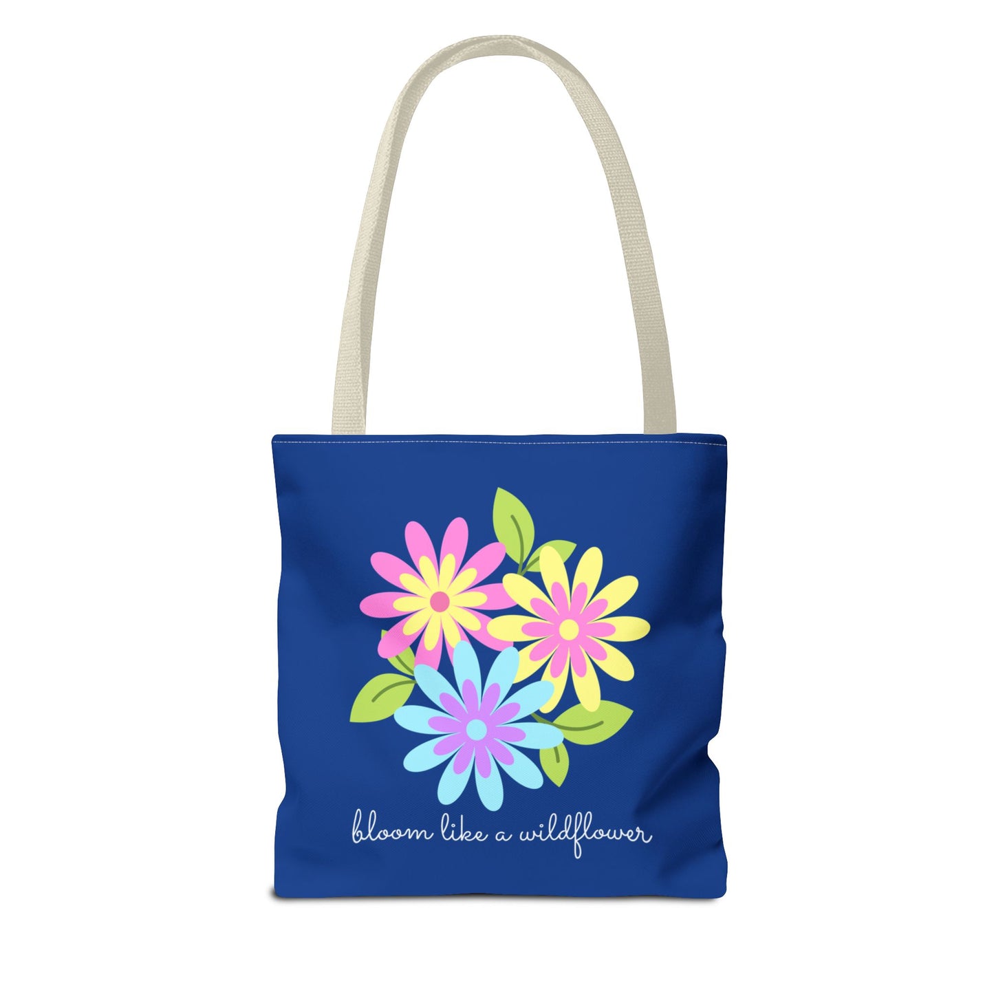 Bloom Like A Wildflower, Royal Blue - Tote Bag (AOP) - 10194