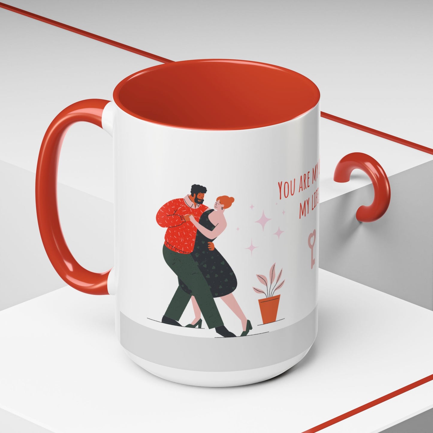 You Are My Love,  My Life - Accent Coffee Mug (11, 15oz) - 11135
