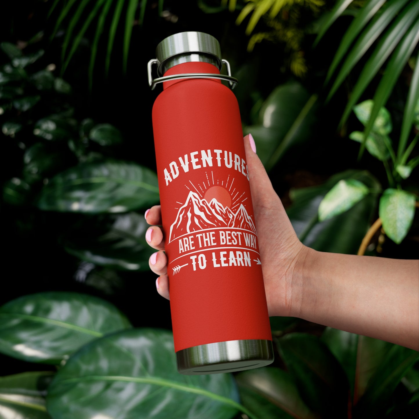 Adventures Are The Best Way To Learn - Customizable  Copper Vacuum Insulated Bottle, 22oz - 12670