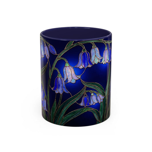 Bluebell Floral Coffee Mug – Stained Glass Design (11/15oz) - 14548