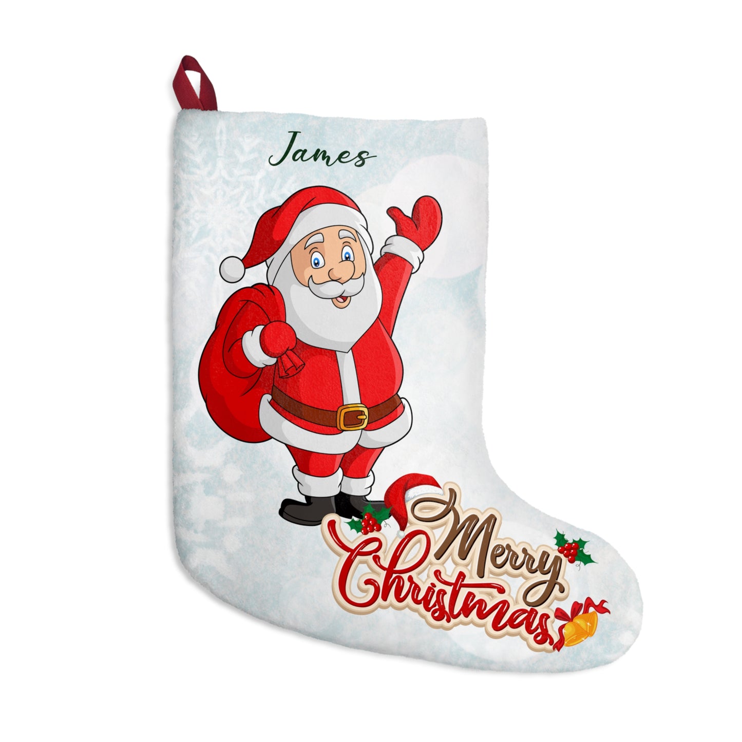 James, Santa's Party, Customizable - Christmas Stockings - 10434