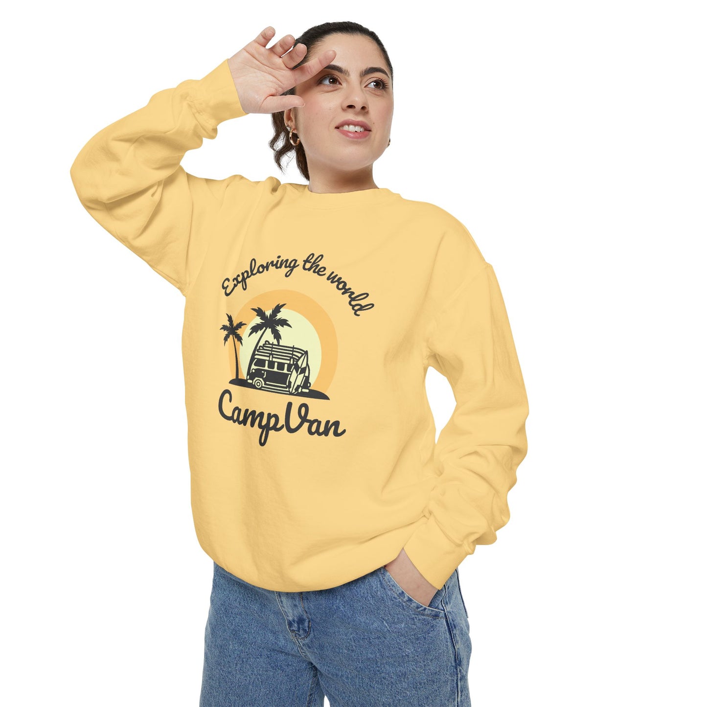 Exploring the World - Unisex Garment-Dyed Sweatshirt - 10742