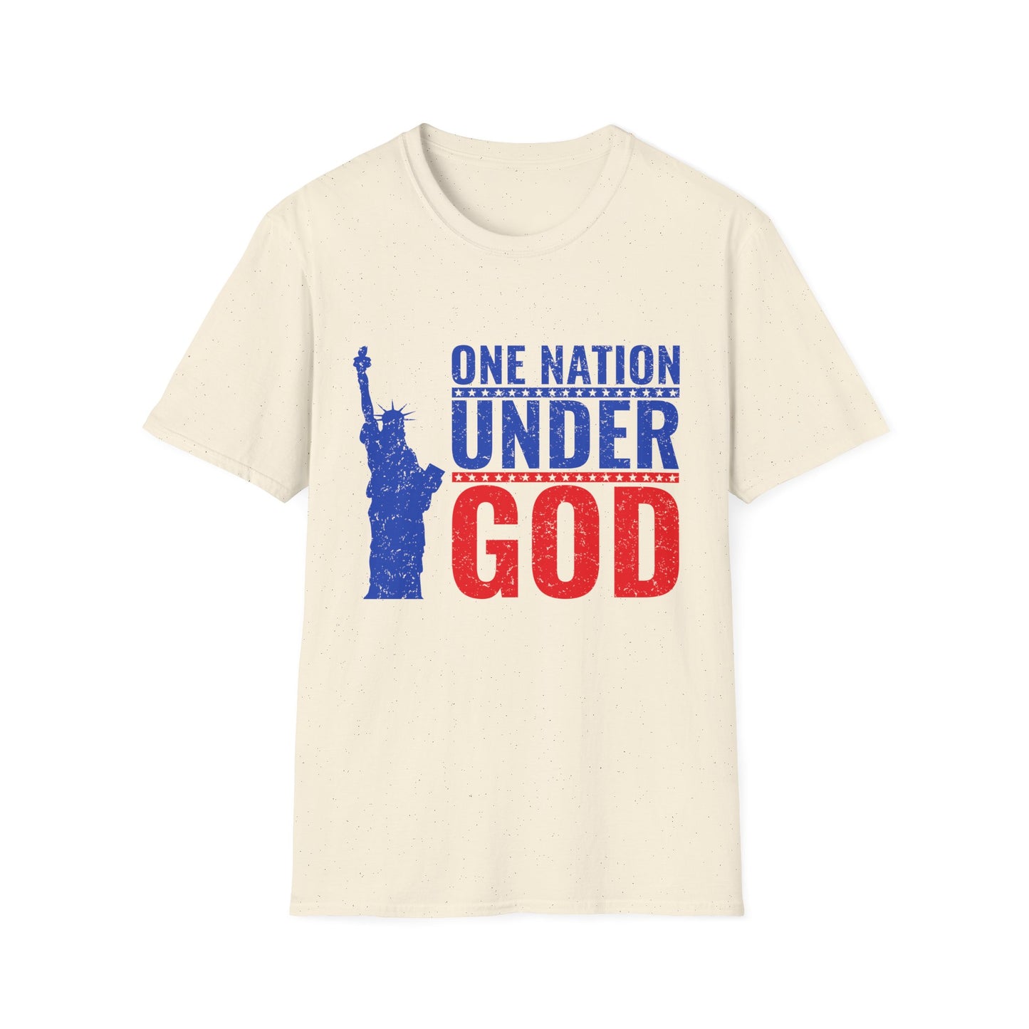 One Nation Under God, Patriotic Softstyle T-Shirt - Independence Day Tee, Fourth of July Shirt, Unisex Comfort Wear, Gift for Veterans - 13494