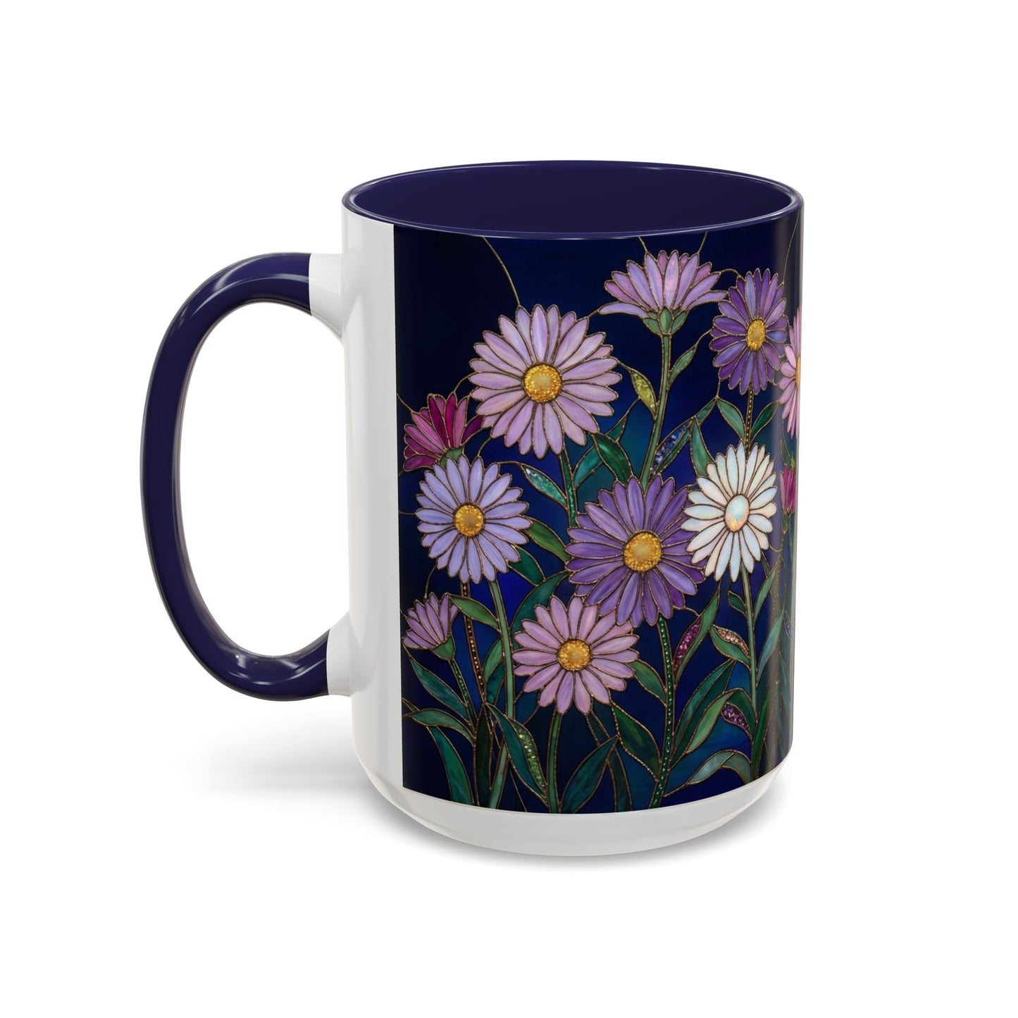 Aster Flower Coffee Mug — Stained Glass Design 11/15oz - 14553
