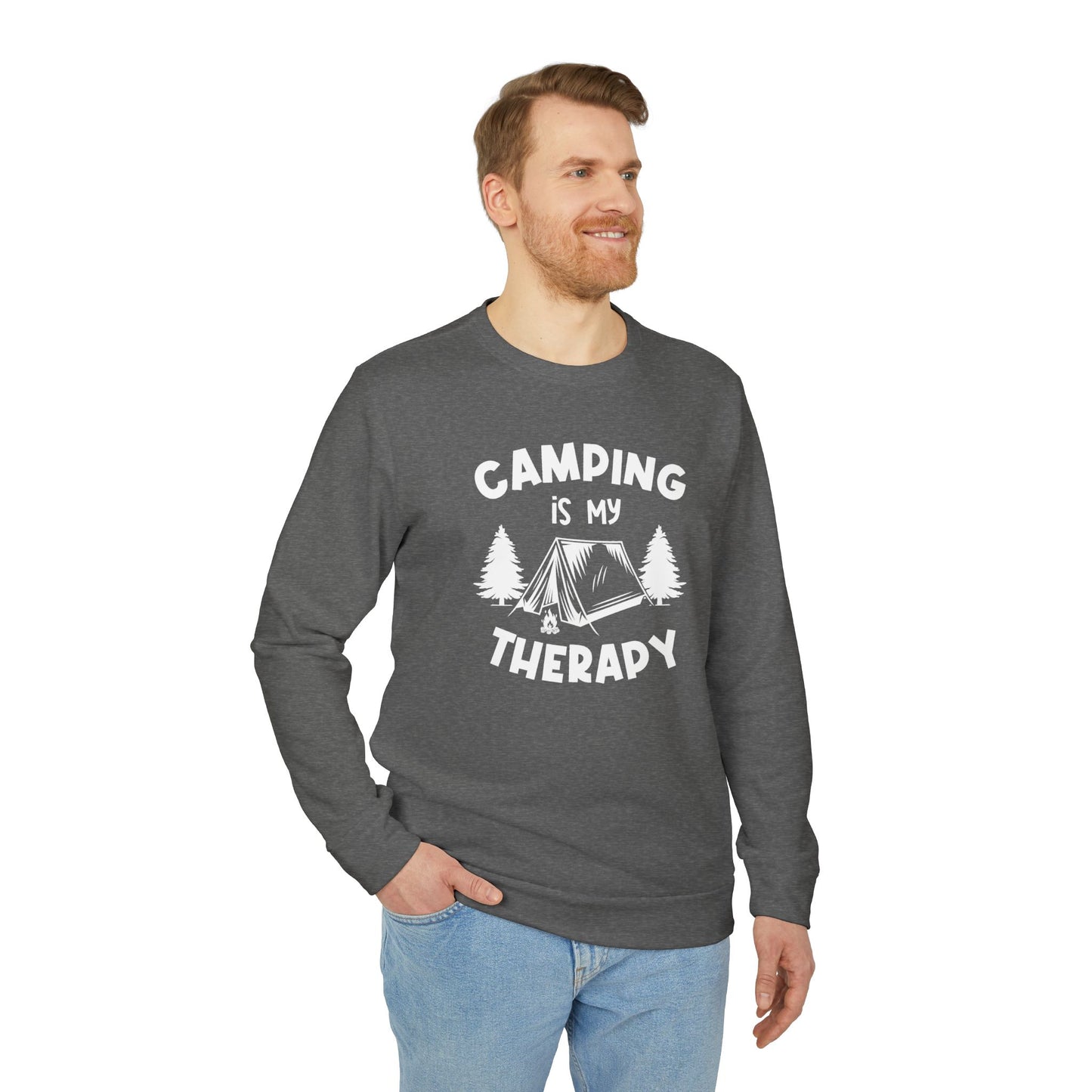 Camping Is My Therapy - adidas Unisex Fleece Crewneck Sweatshirt - 12225